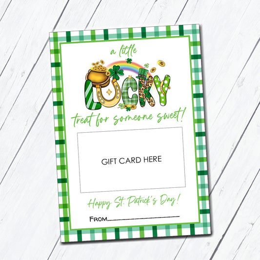 St. Patrick's Day Lucky Instant Download Gift Card Holder