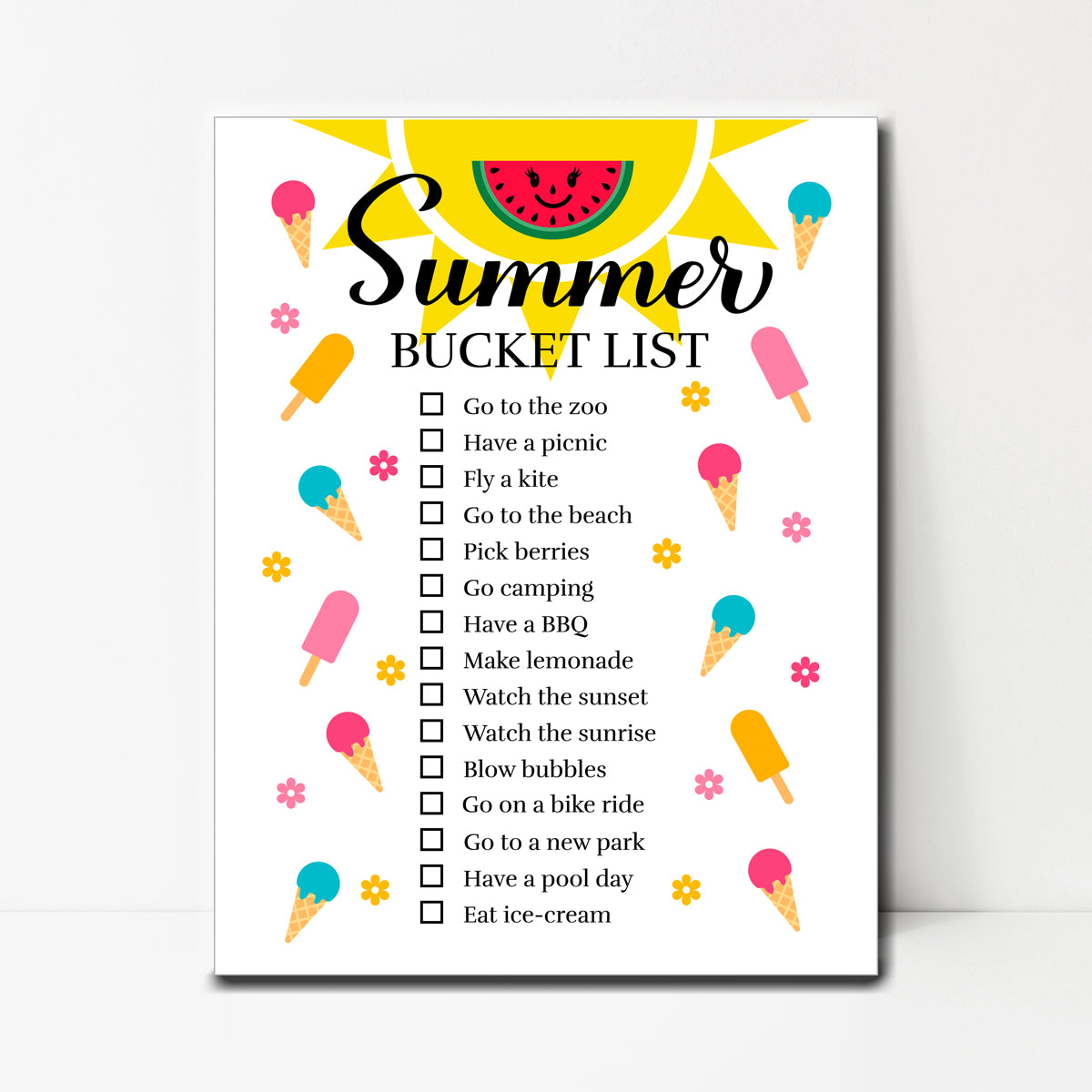 Summer Bucket List Instant Download