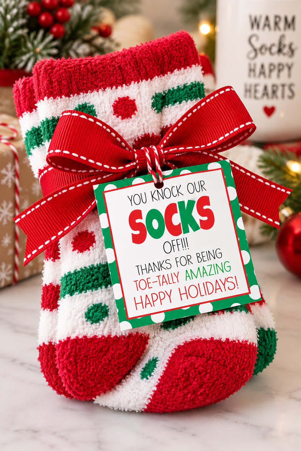 Christmas Socks Instant Download Tag