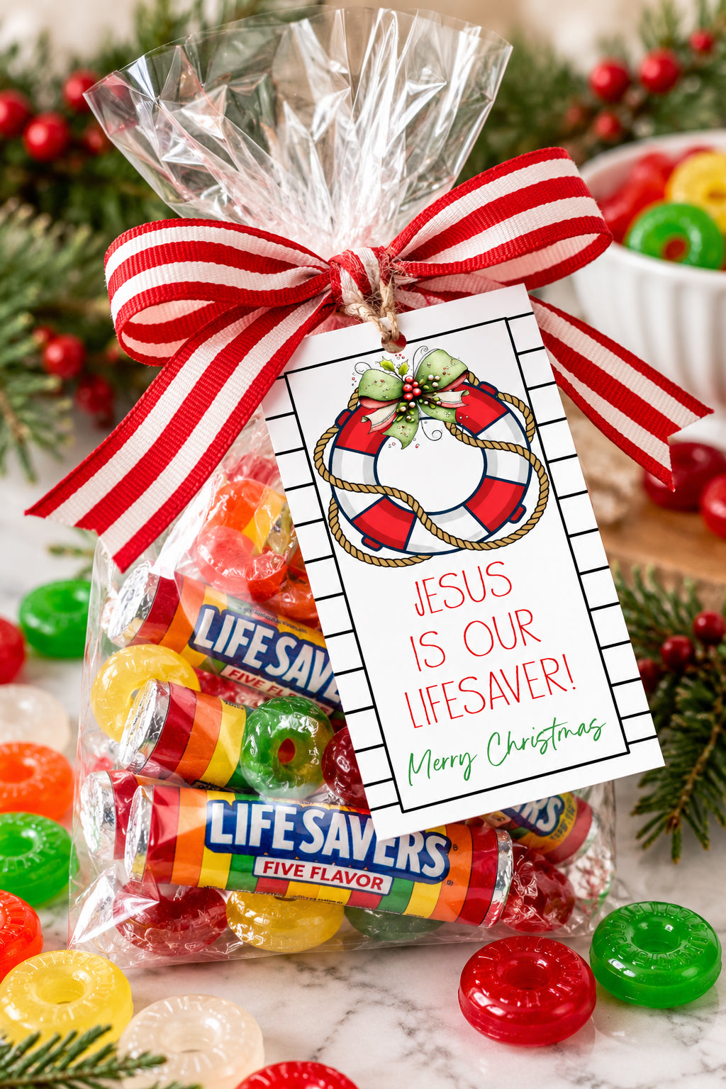 Christmas Lifesaver Instant Download Tag