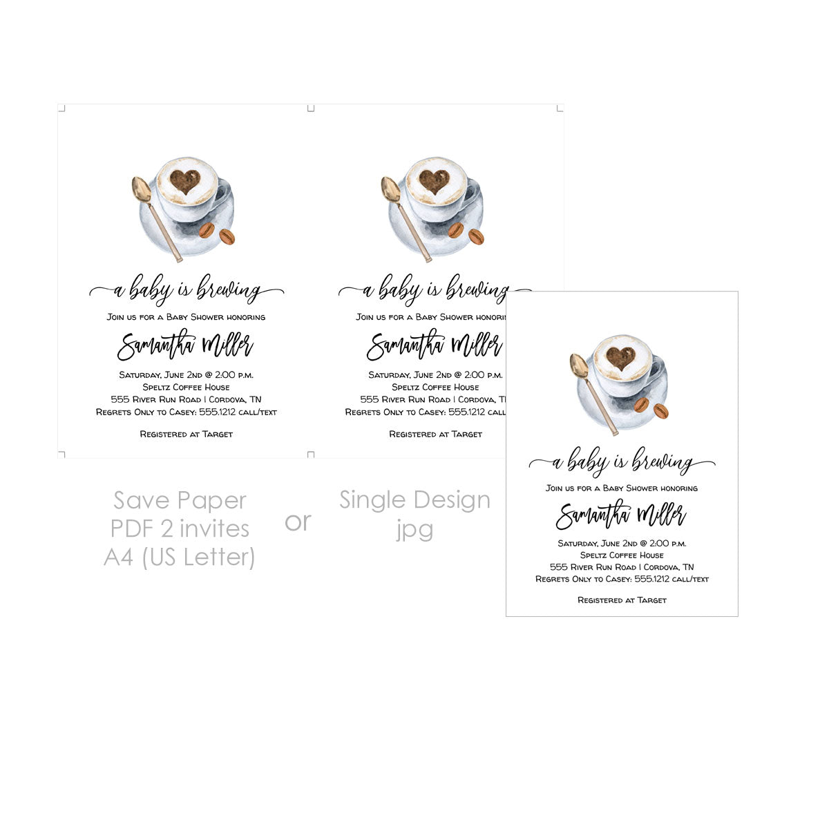 Koala Bear Baby Shower Invitation