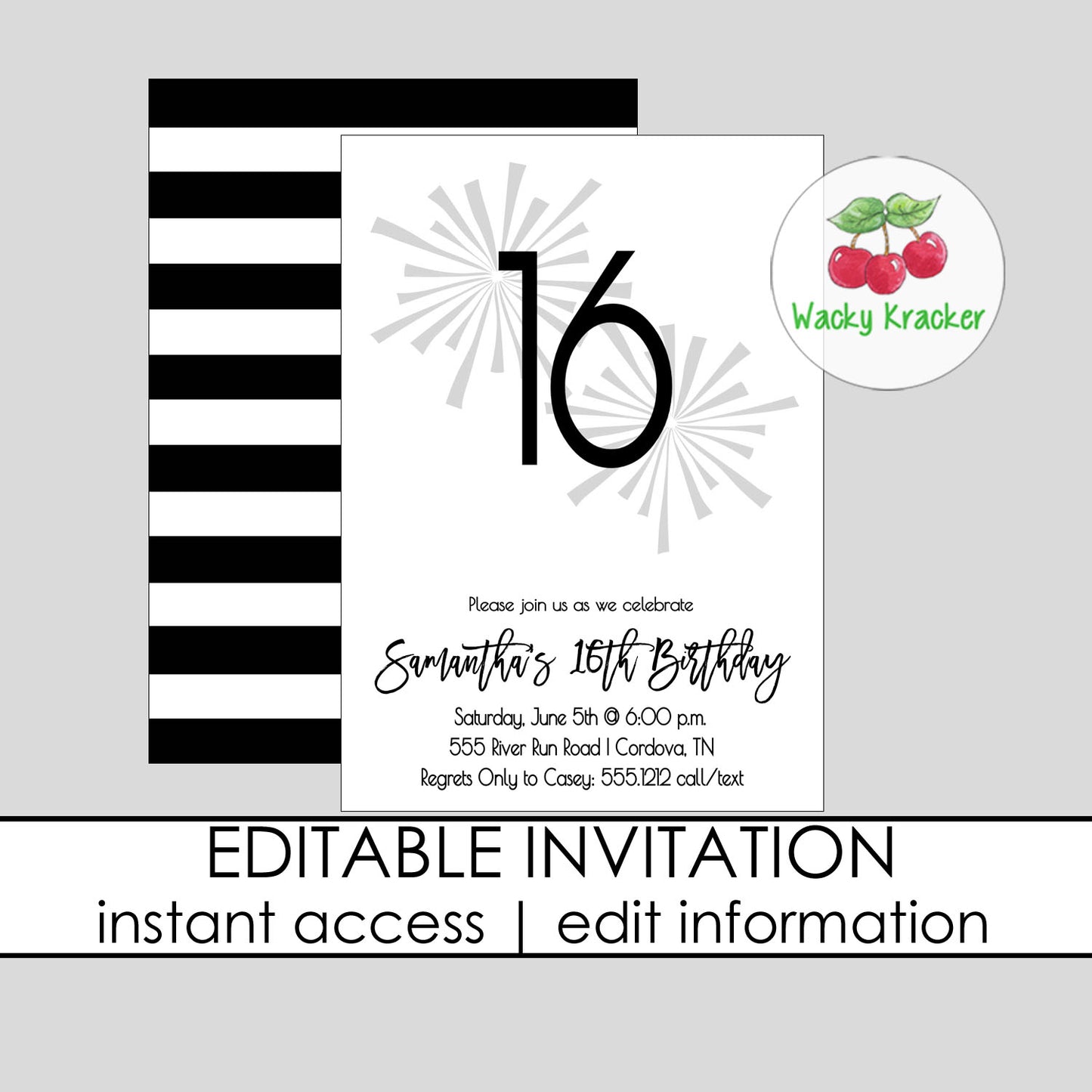 Sixteen Birthday Invitation