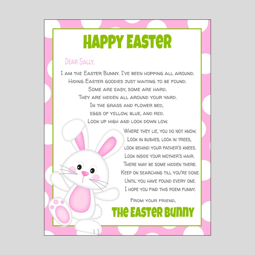 Bunny Letter for Girls