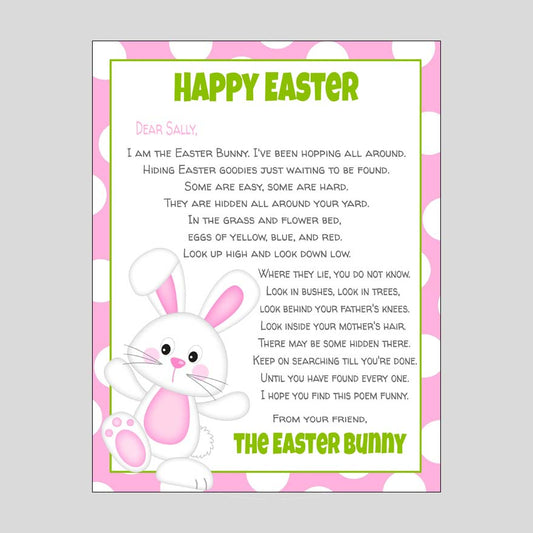 Bunny Letter for Girls