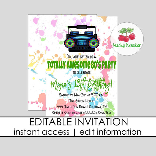 80s Birthday Invitation