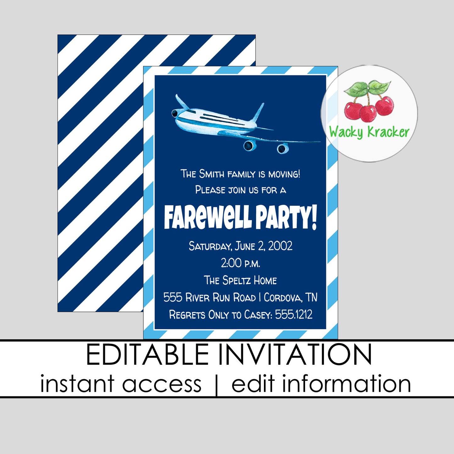 Airplane Moving Invitation