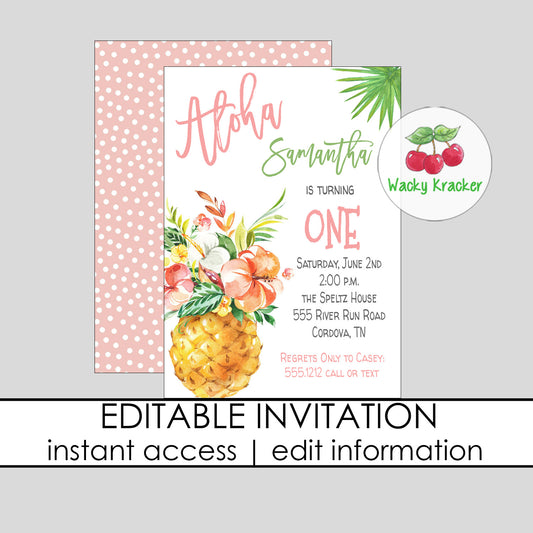 Aloha Birthday Invitation 