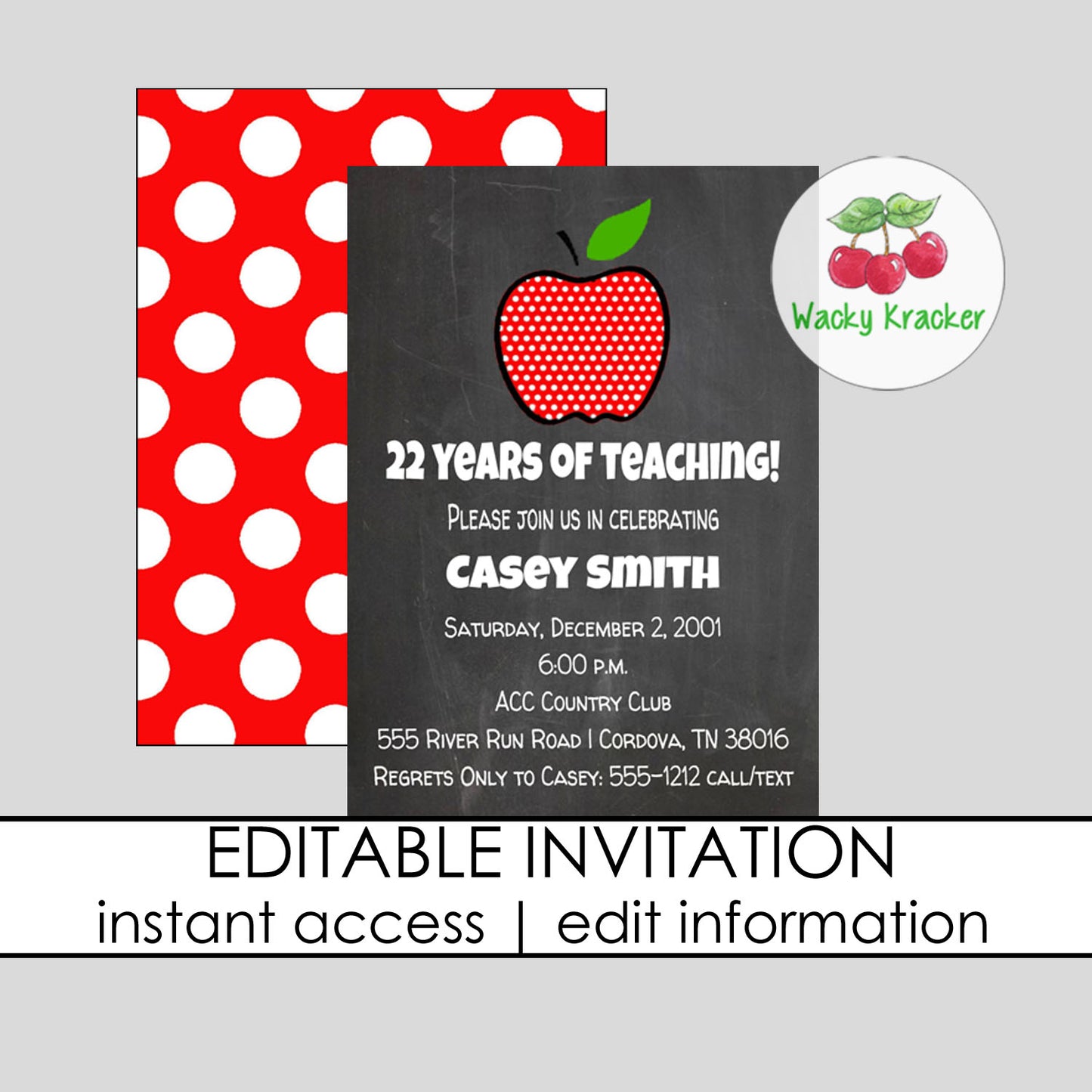 Teacher Retirement Invitation