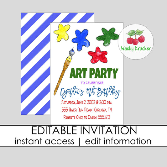 Art Birthday Invitation