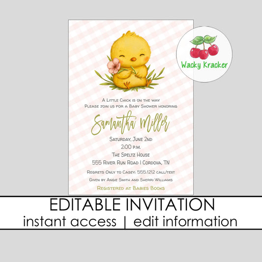 Chick Baby Shower Invitation