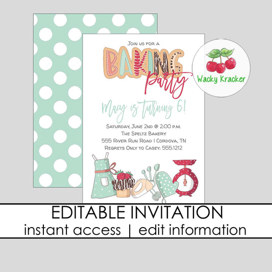 Baking Birthday Invitation