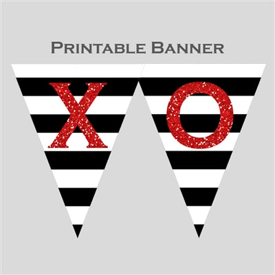 Valentine XO Banner - Instant Download