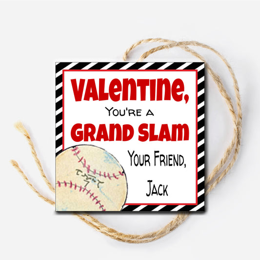 Baseball Valentine Gift Tag