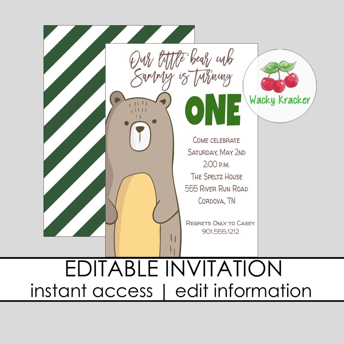 Bear Birthday Invitation