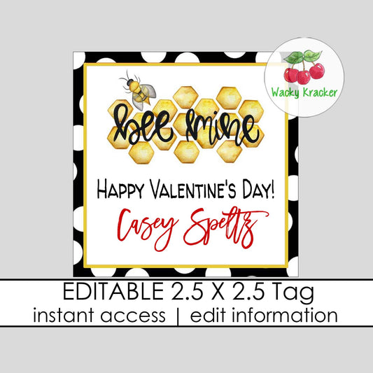 Bee Mine Valentine Tag