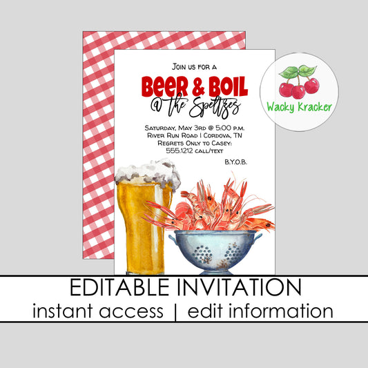 Beer and Boil Invitation