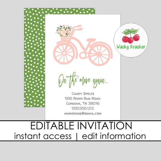 Bicycle Moving Invitation
