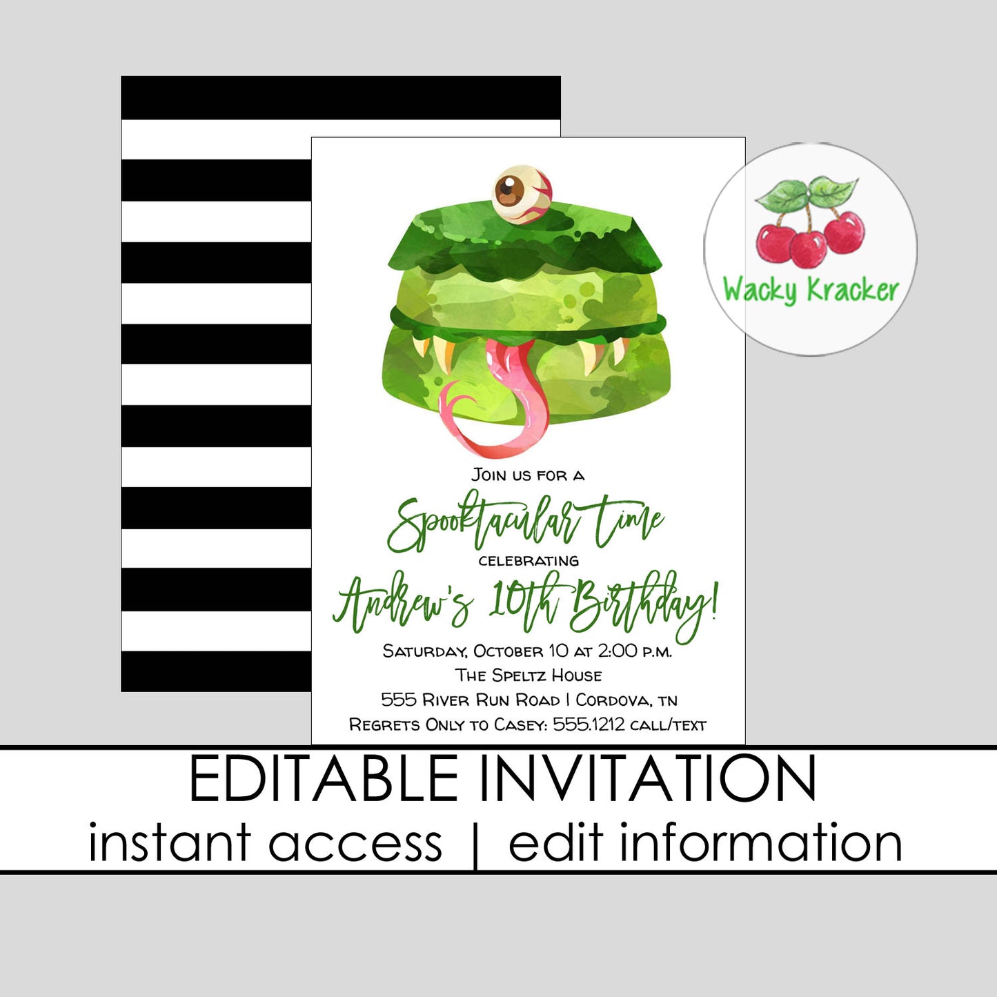Monster Cake Invitation