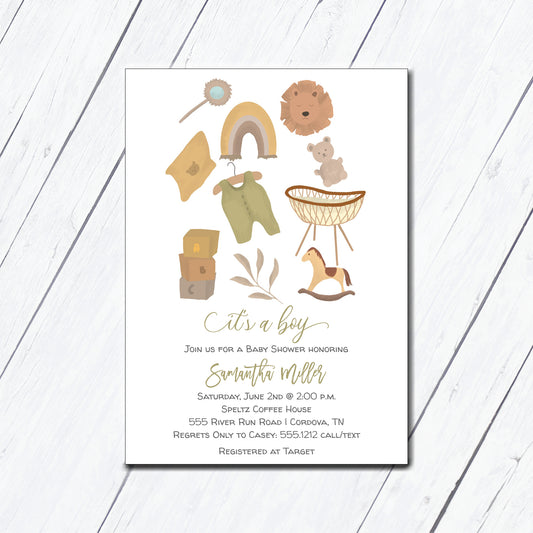 Boho Baby Shower Invitation