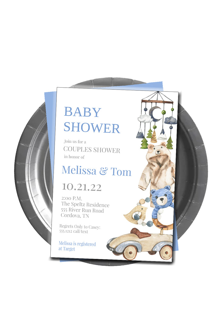 Boho Boy Nursery Baby Shower Invitation