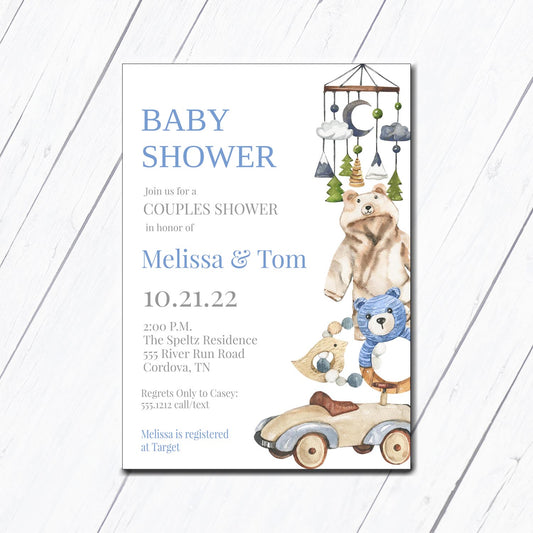 Boho Boy Nursery Baby Shower Invitation