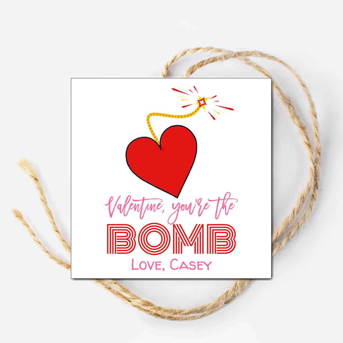 Bomb Valentine Gift Tag
