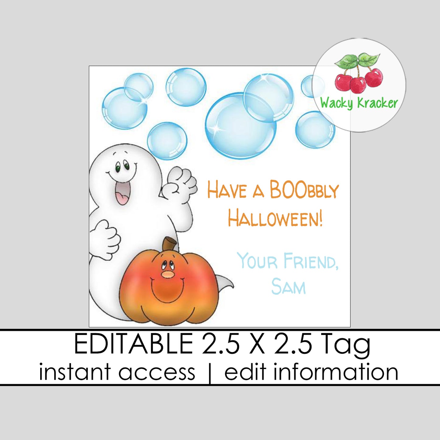 Bubble Boy Halloween Gift Tag