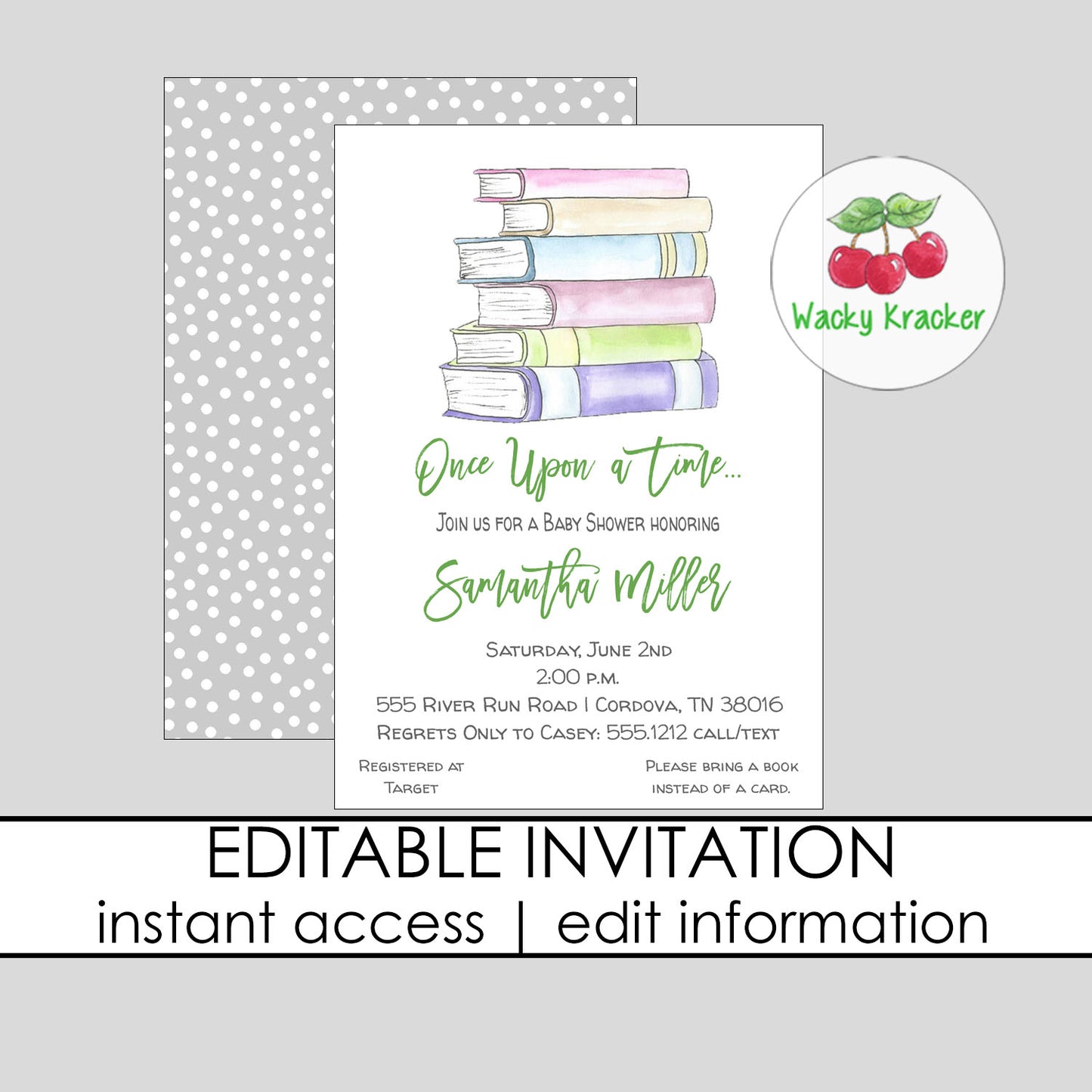 Books for Baby Shower Invitation (Copy)