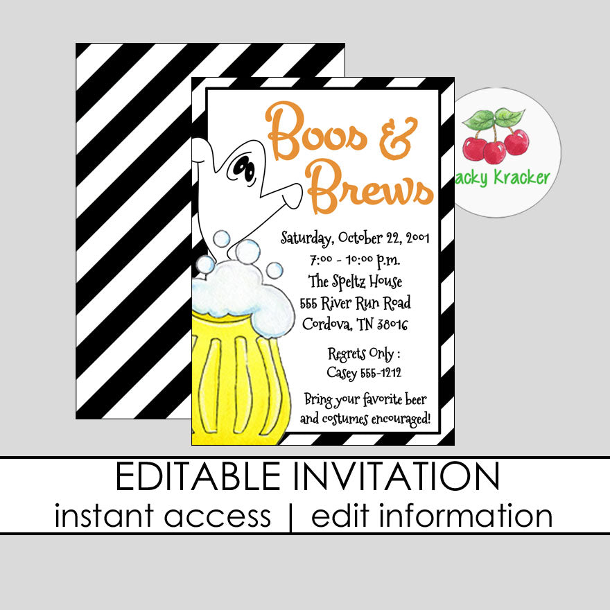 Boos and Brews Invitation