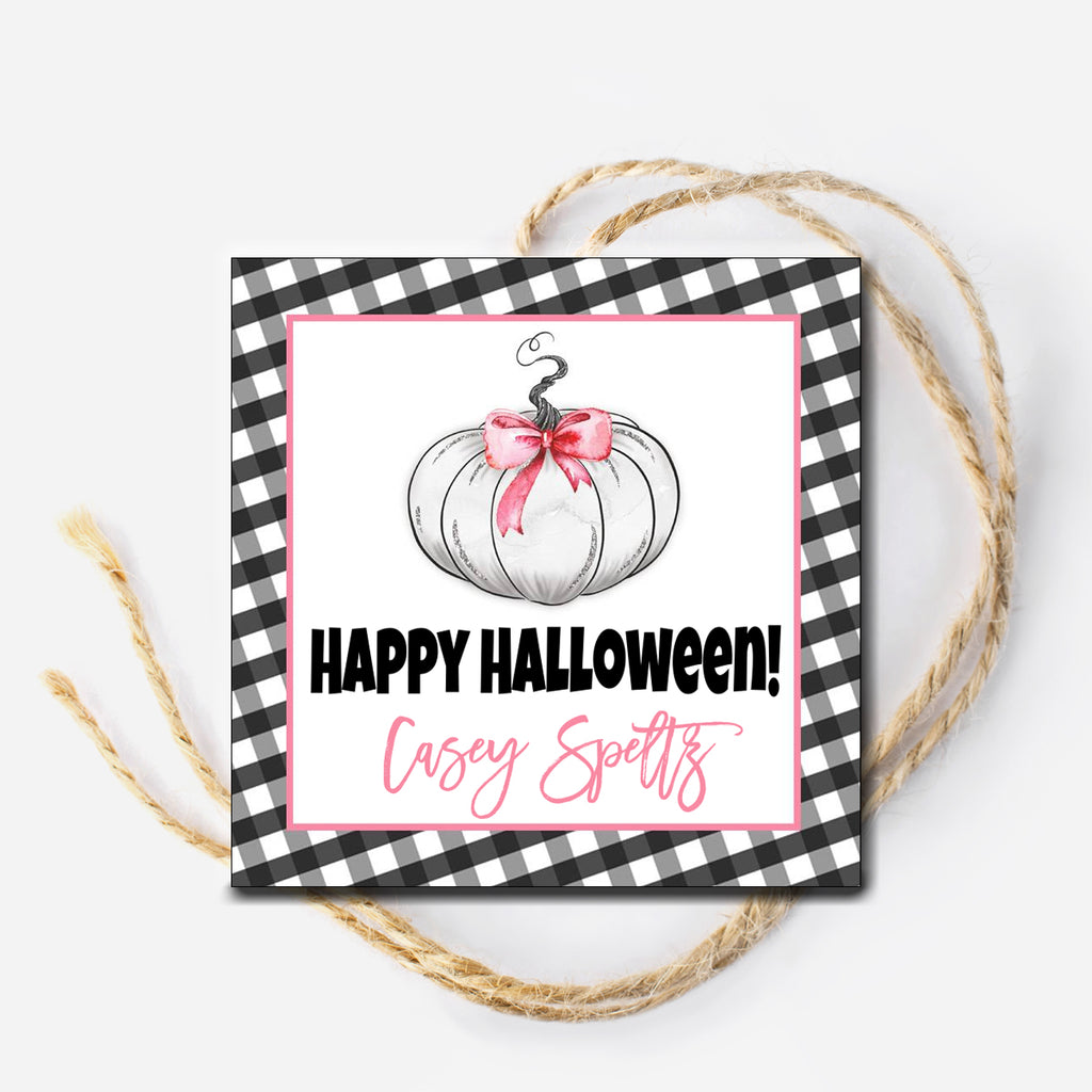 Bow Pumpkin Gift Tag