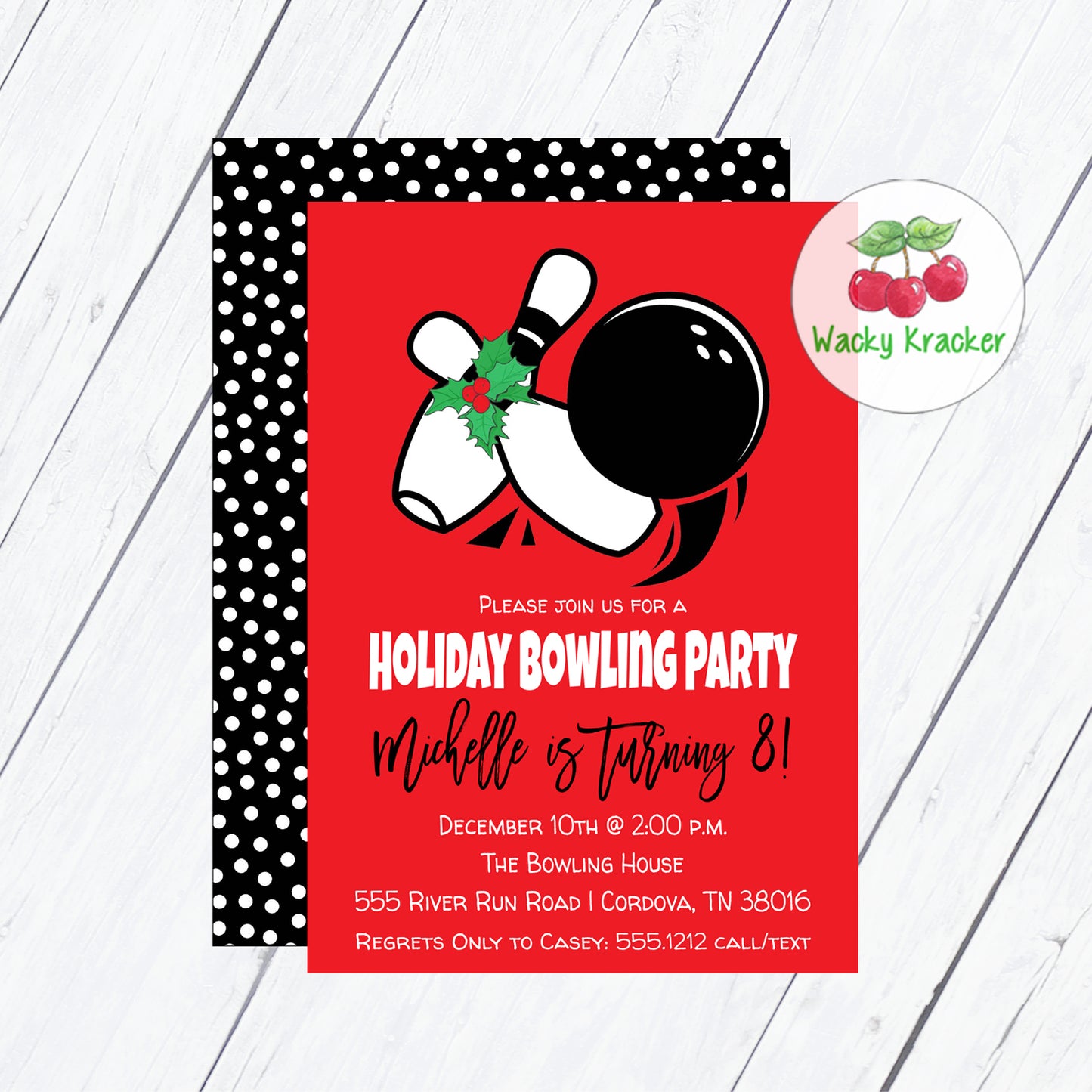 Christmas Bowling Invitation