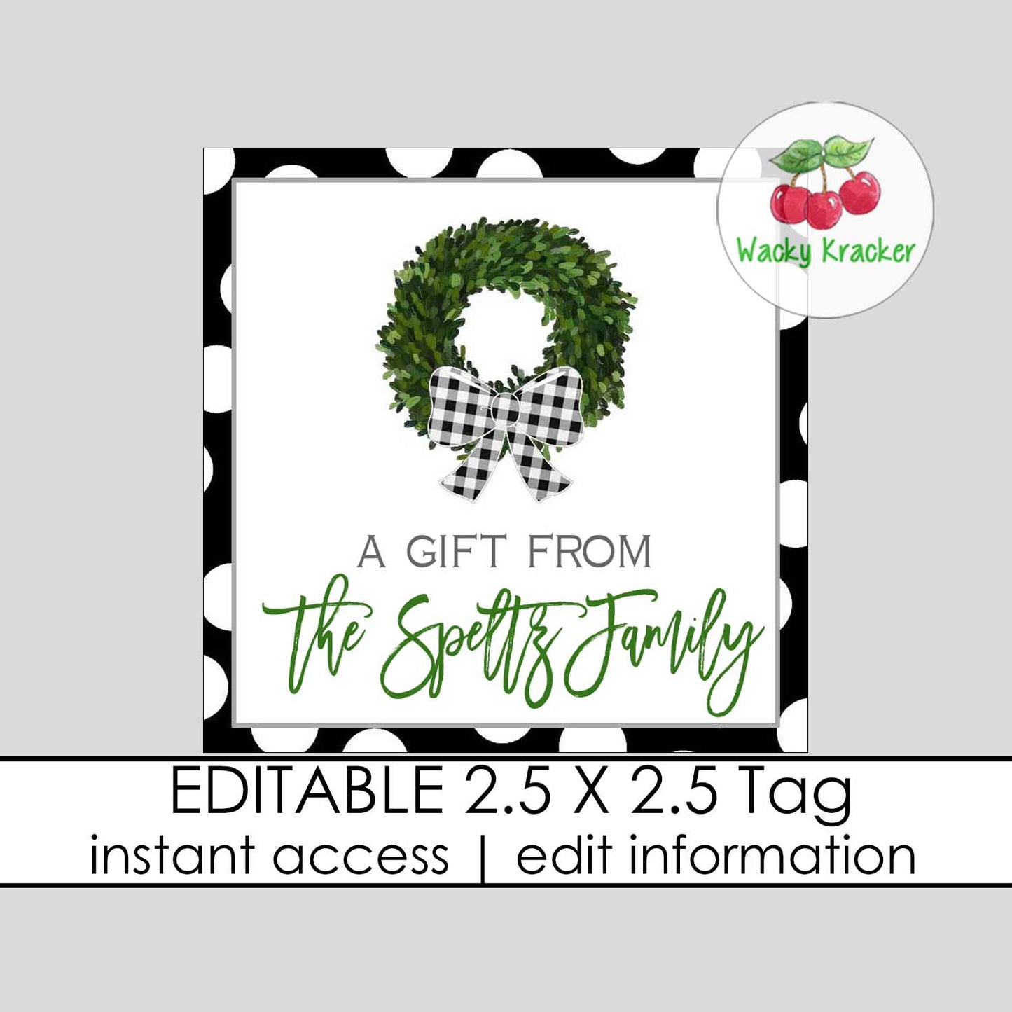 Boxwood Wreath Gift Tag