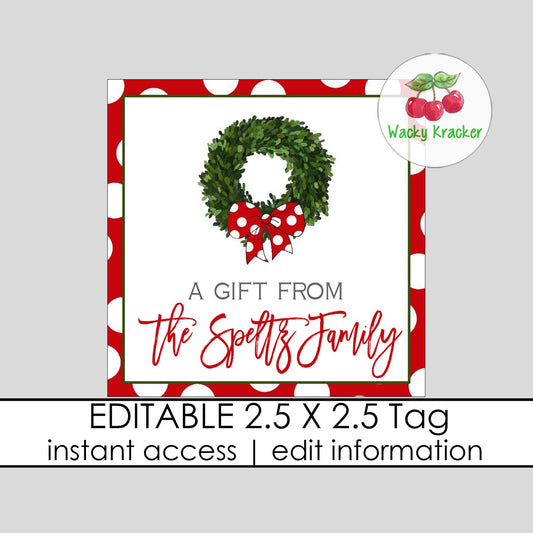 Christmas Boxwood Gift Tag