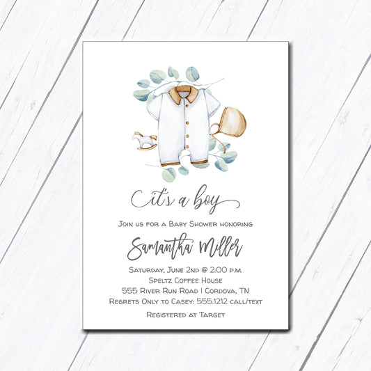It's a Boy Baby Shower Invitation