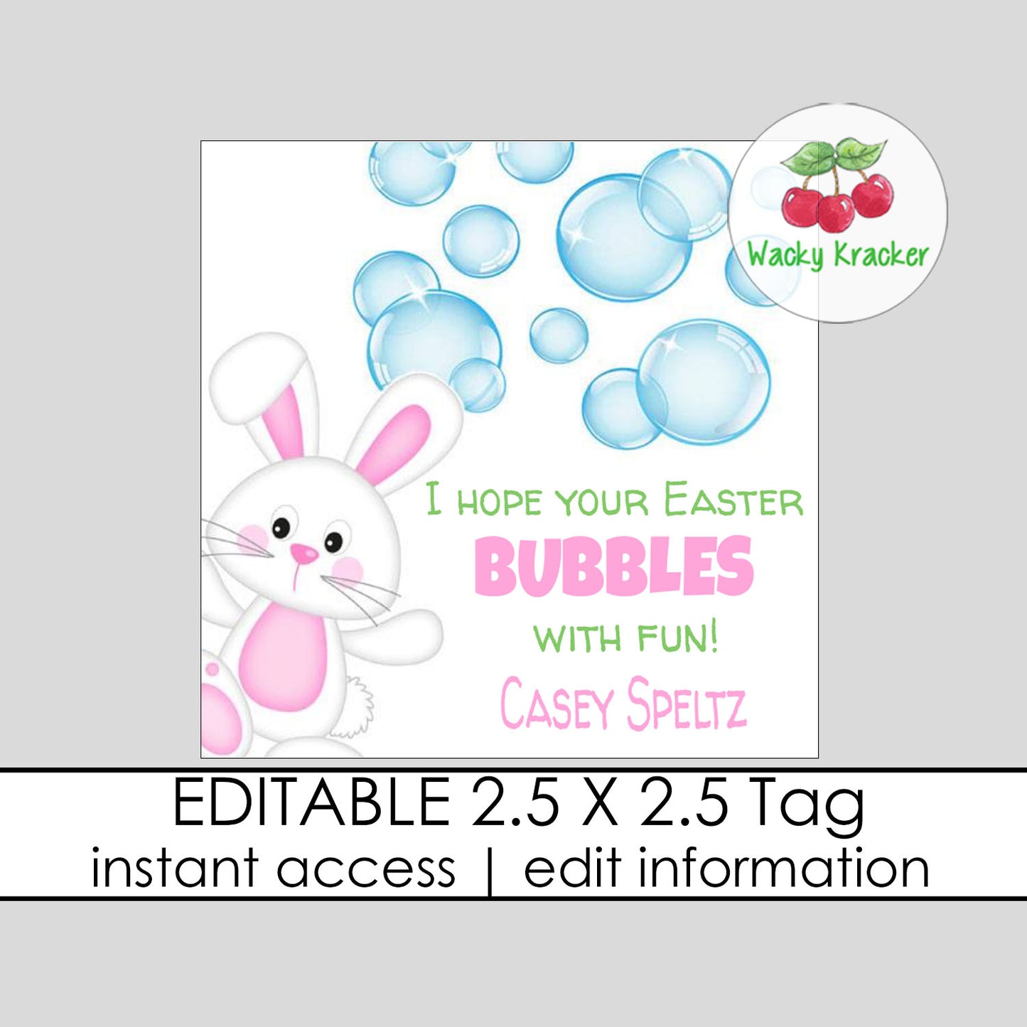 Bunny Bubbles Gift Tag