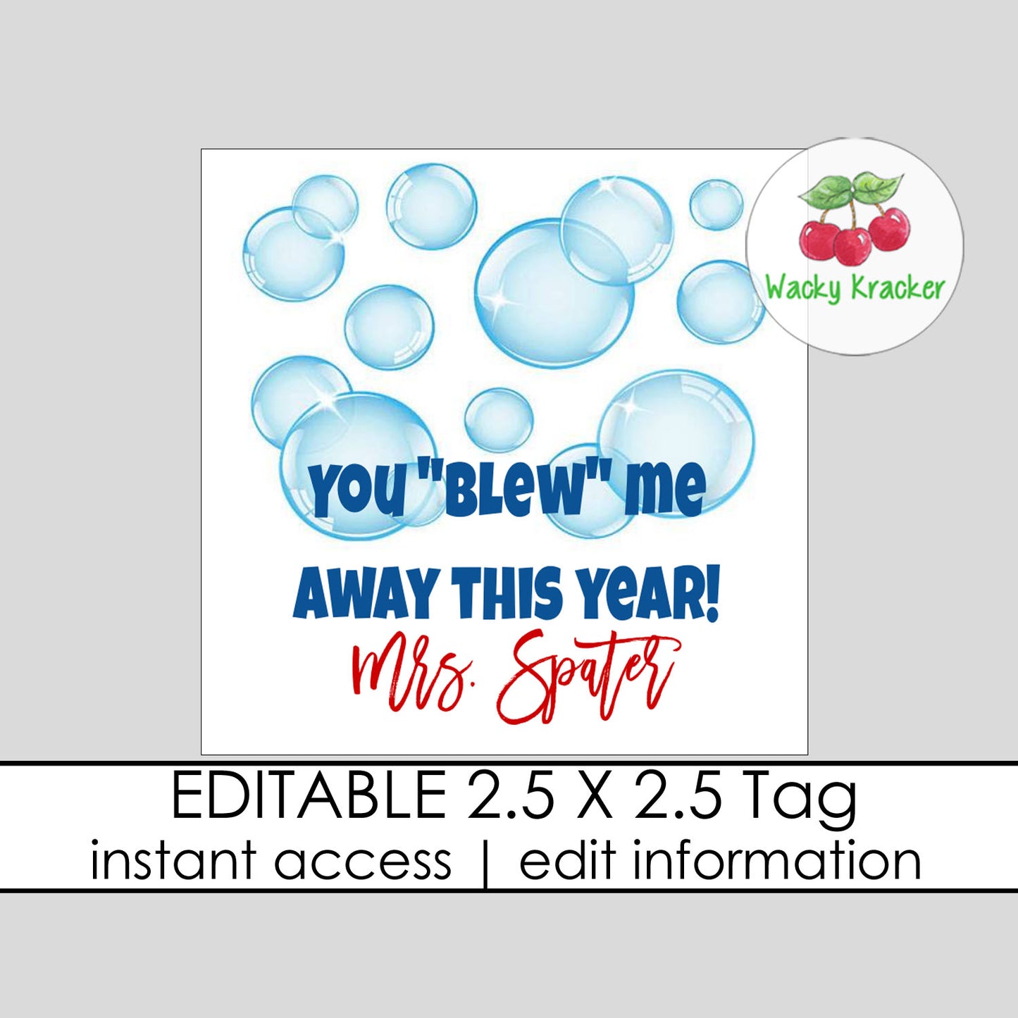 Bubbles Gift Tag