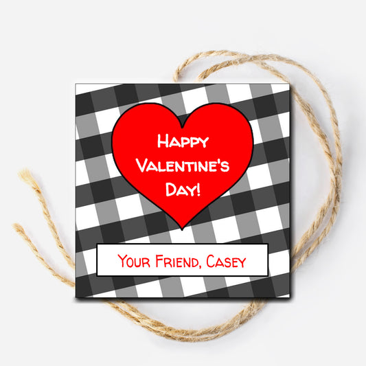 Gingham Heart Gift Tag