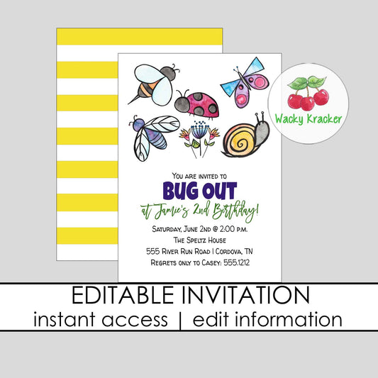 Bug Birthday Invitation