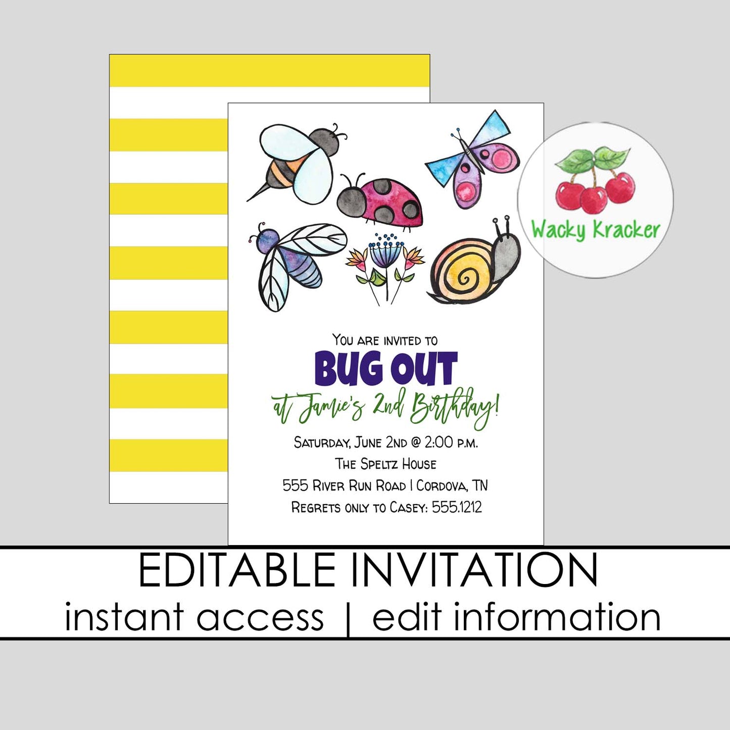 Bug Birthday Invitation