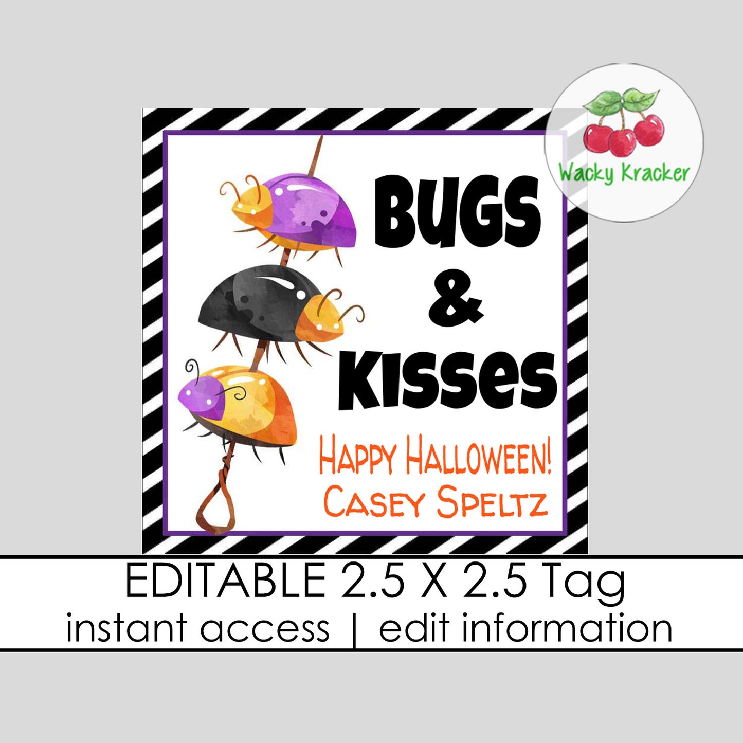 Bugs and Kisses Gift Tag