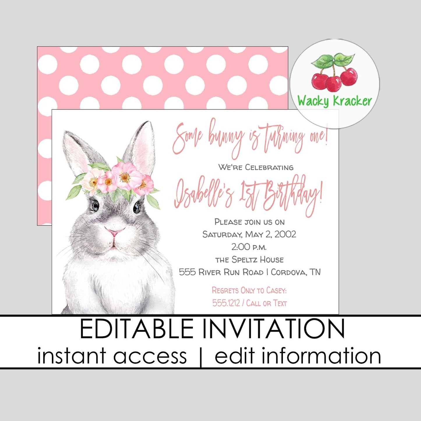 Bunny Pink Invitation