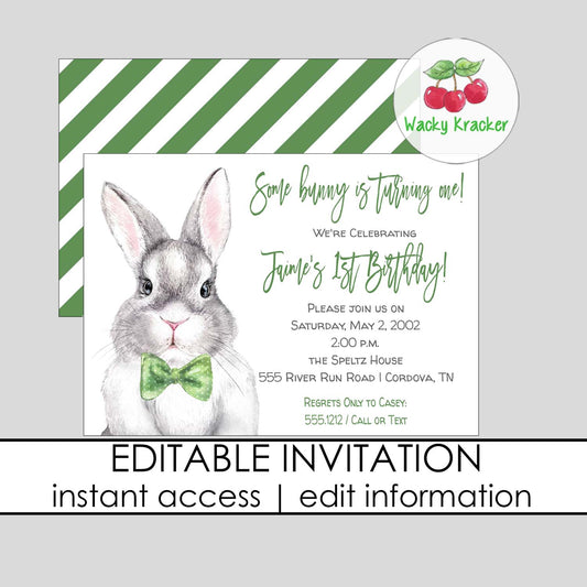 Boy Bunny Invitation