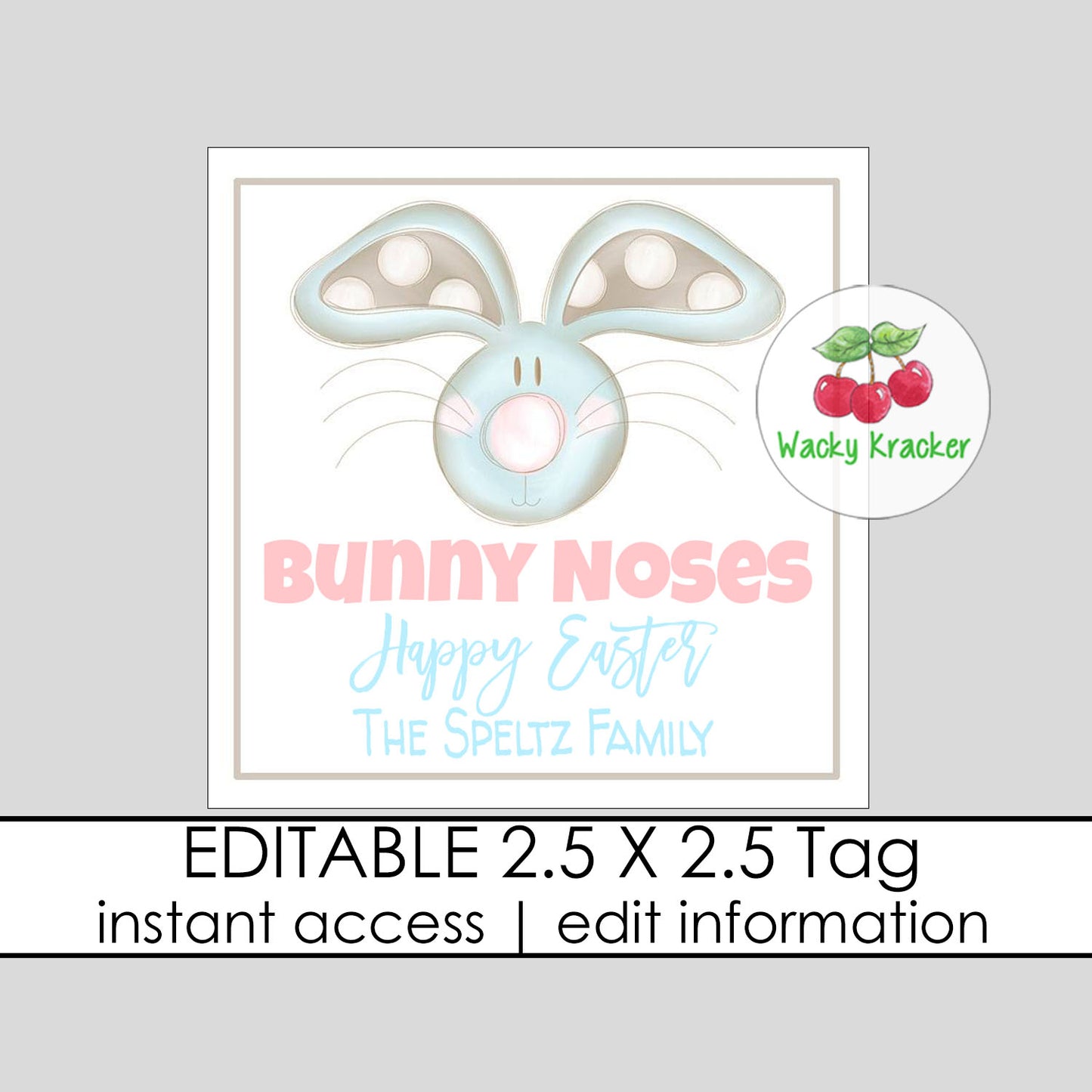 Bunny Noses Gift Tag