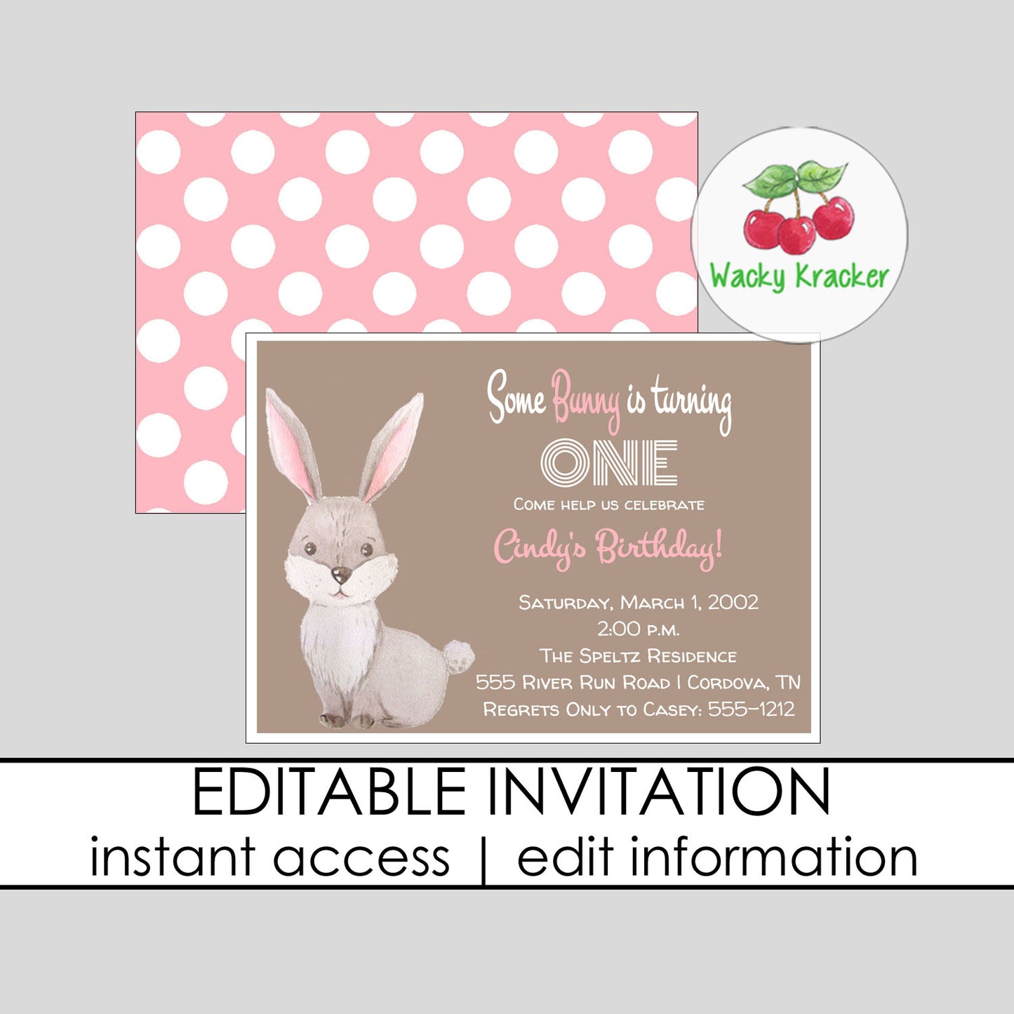 Bunny Birthday Invitation