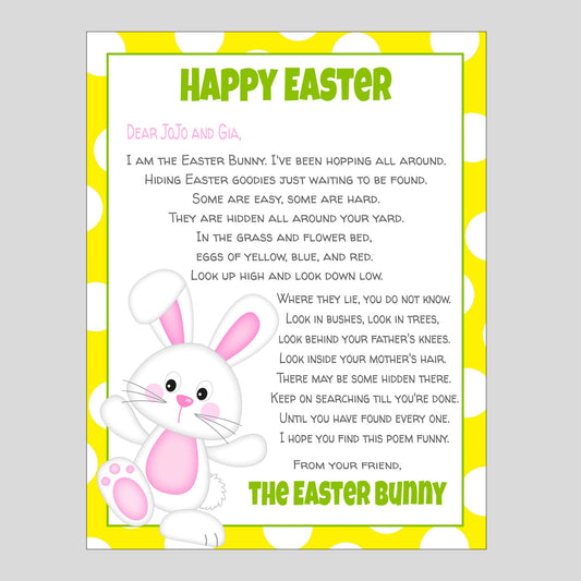 Bunny Letter for Siblings