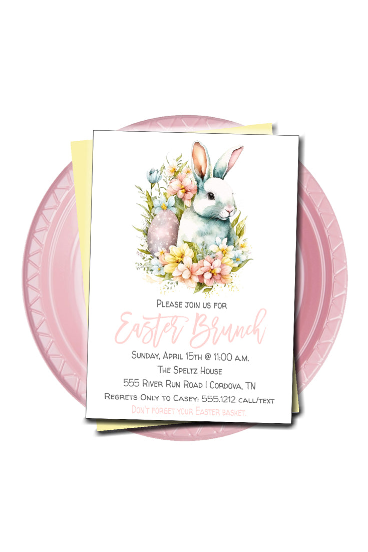 Bunny Floral Invitation