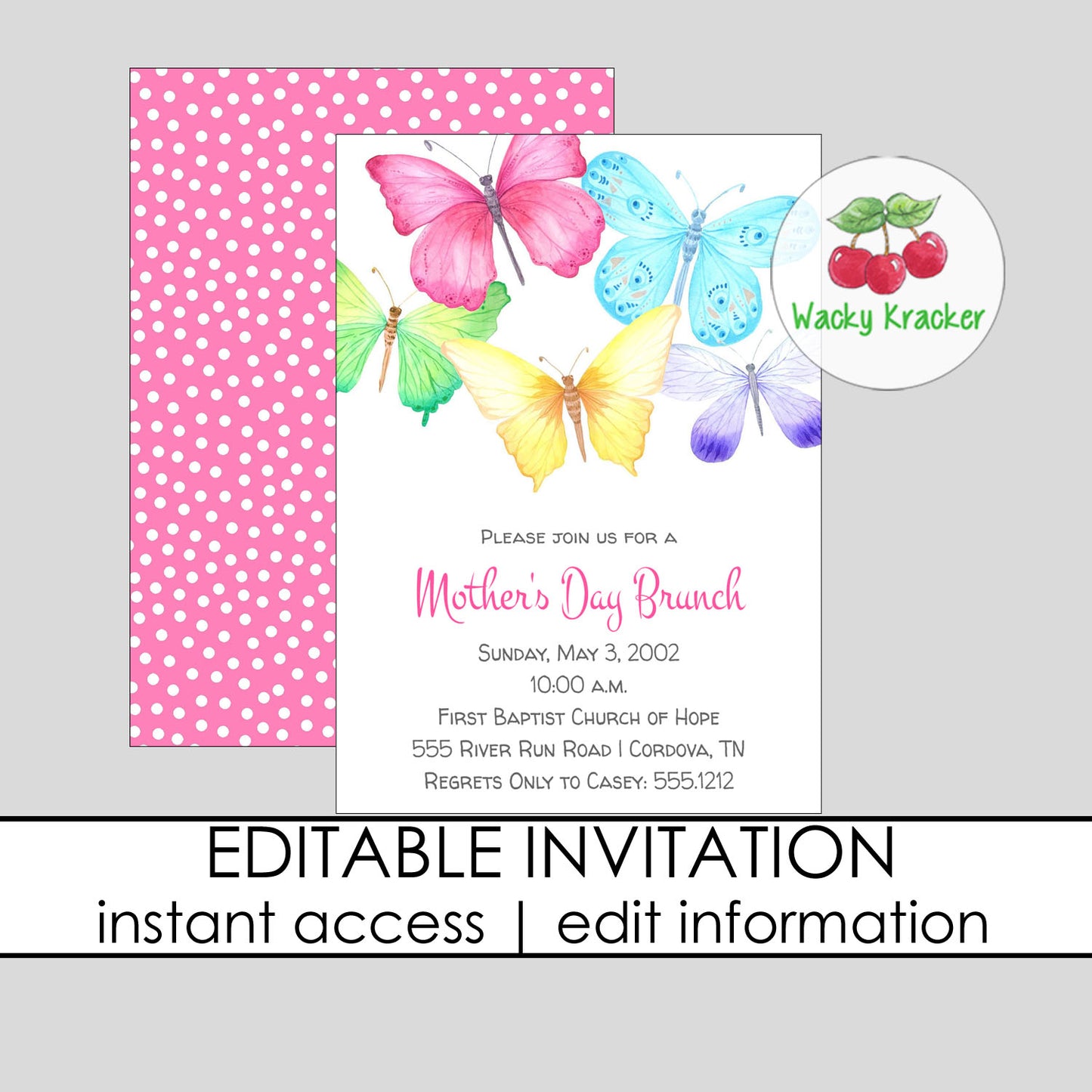 Butterfly Mother's Day Brunch Invitation
