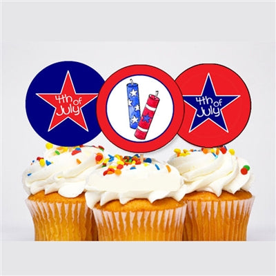 July 4th Cupcake Toppers