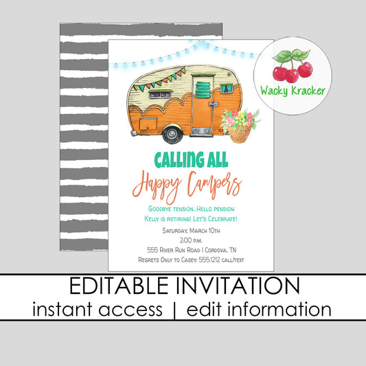 Happy Camper Invitation