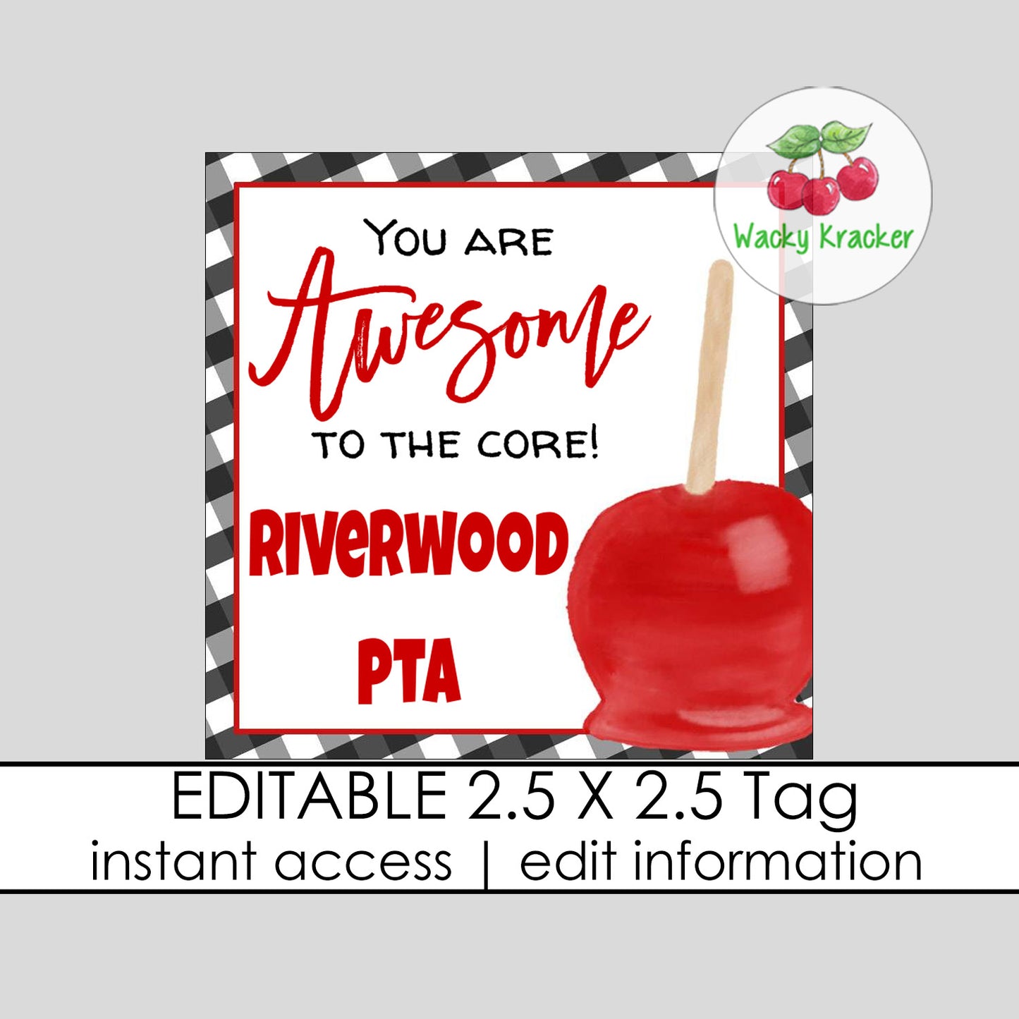 Candy Apple Gift Tag